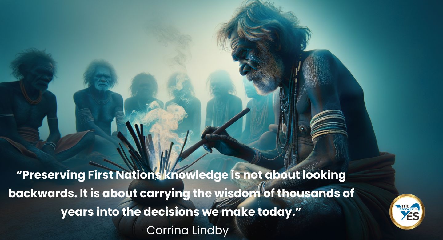 “Preserving First Nations knowledge is not about looking backwards. It is about carrying the wisdom of thousands of years into the decisions we make today.” — Corrina Lindby