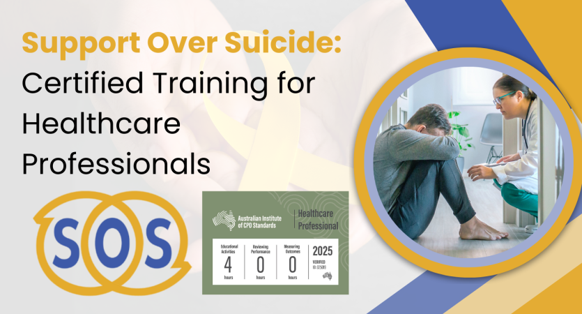 Support Over Suicide certified training for healthcare professionals to strengthen safe and confident suicide prevention support