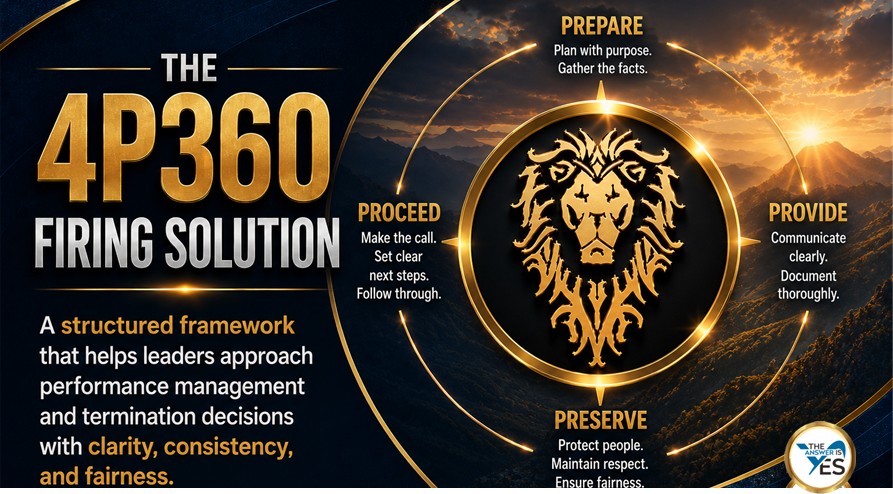 The 4P360 Firing Solution | A structured framework that helps leaders approach performance management and termination decisions with clarity, consistency, and fairness.